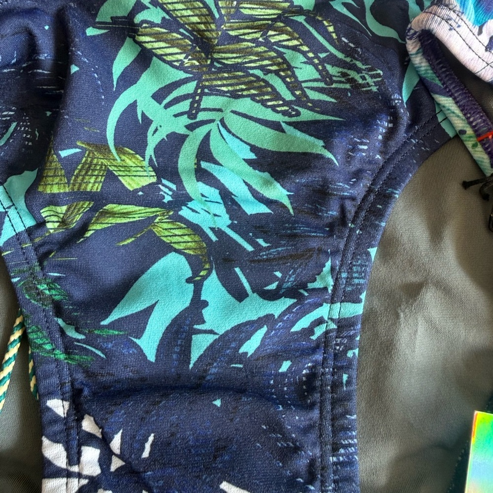 Jolyn Clothing Andy Style Blue and Green Tropical Bikini Bottoms - Picture 7 of 7